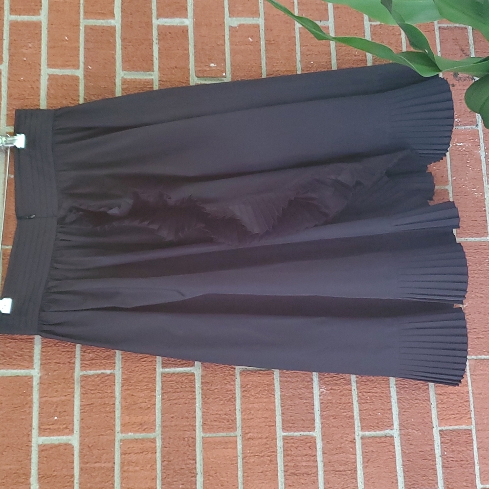 Armani collezioni black party formal satin midi skirt